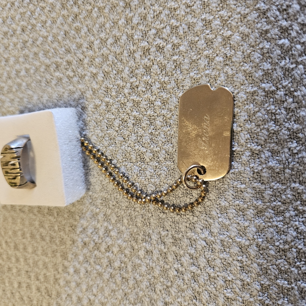 Gold and Silver Engraved Ring Necklace "TRENA"